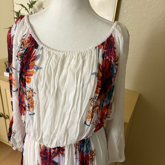 FREE PEOPLE Floral Bardot Printed Maxi Dress Boho Size S - Picture 5 of 11